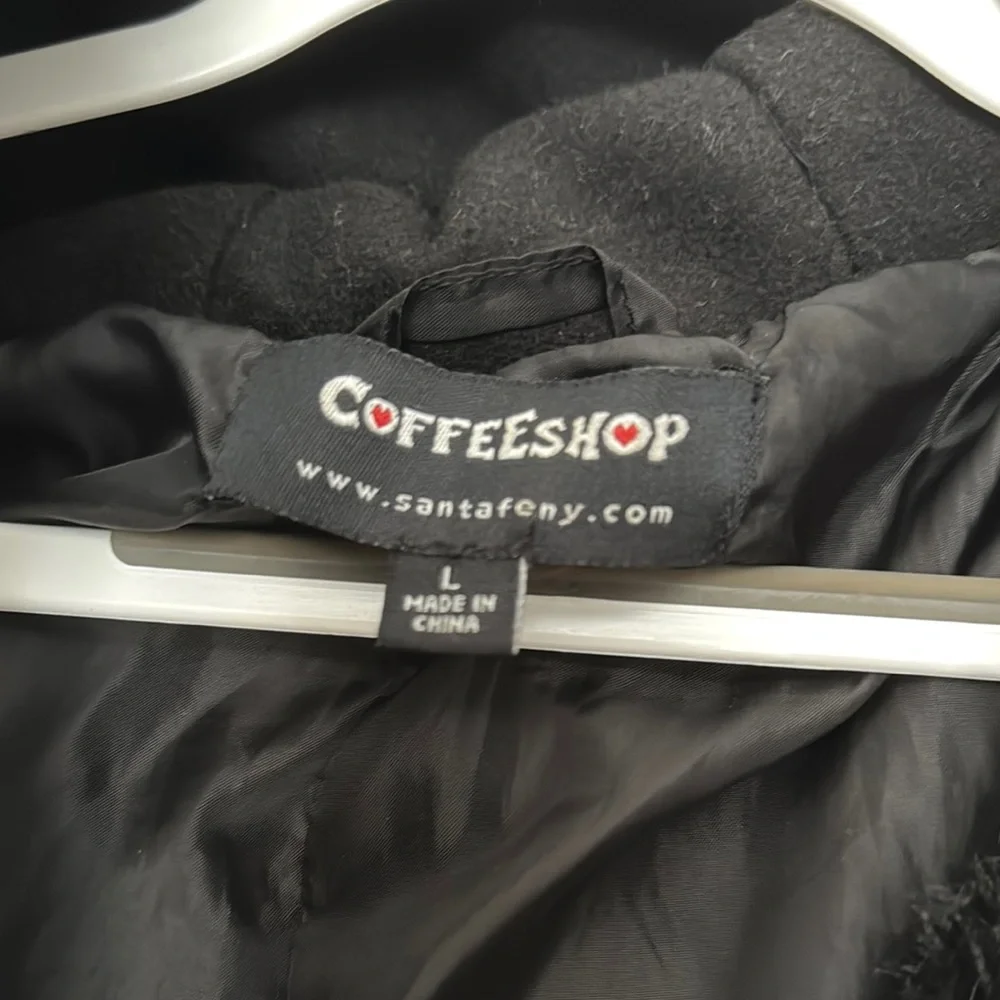 CoffeeShop Black Faux Fur Jacket - Picture 2 of 3